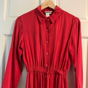 Coldwater Creek Red Button-Up Dress